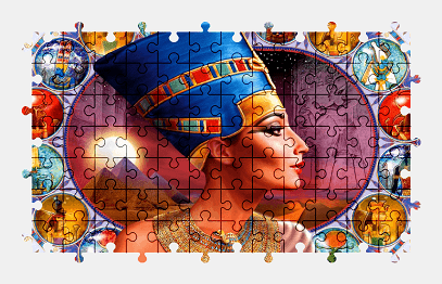 Jigsaw puzzle online nefertiti,egypt,colorful
