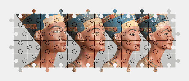 Jigsaw puzzle online nefertiti,sculpture,egypt,colorful
