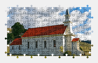 Jigsaw puzzle online church,building,california,usa,colorful,architecture