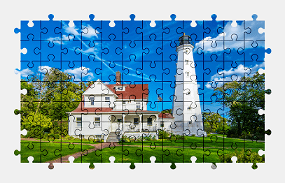 Jigsaw puzzle online lighthouse,tower,building,colorful,milwaukee,wisconsin,usa