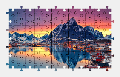 Jigsaw puzzle online norway,lake,landscape,sunset,colorful,nature