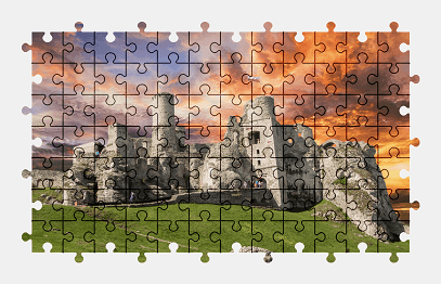 Jigsaw puzzle online castle,ruins,sunset,poland,building,architecture