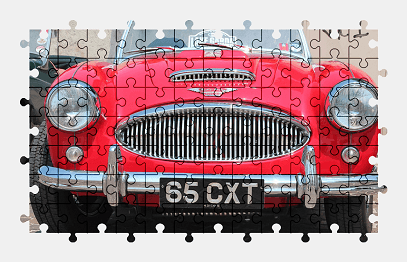 Jigsaw puzzle online red,austin-healey,classic,car,sports-car