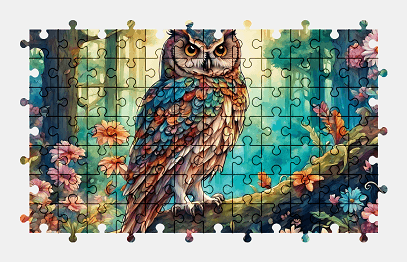 Jigsaw puzzle online owl,bird,animal,art