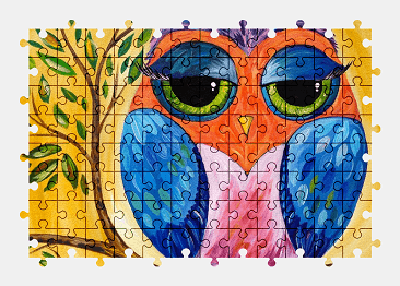 Jigsaw puzzle online owl,painting,colorful,animal,art,bird