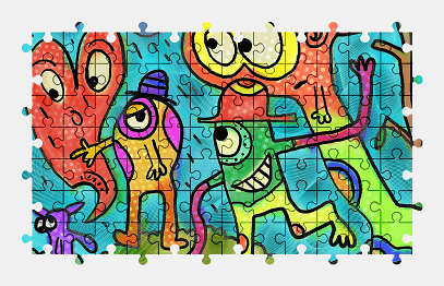 Jigsaw puzzle online painting,cartoon,art,colorful