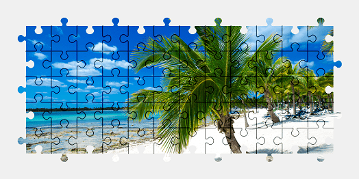 Jigsaw puzzle online palm-tree,tropical,beach,nature,colorful