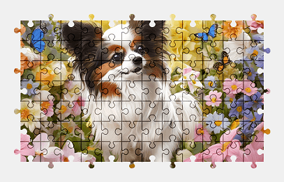 Jigsaw puzzle online dog,animal,flower,nature,colorful
