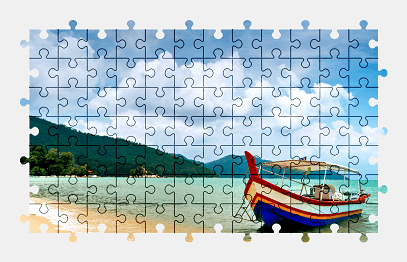 Jigsaw puzzle online malaysia,boat,beach,nature,colorful