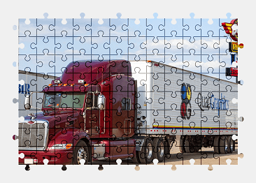 Jigsaw puzzle online peterbilt,truck,vehicle,colorful