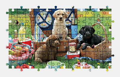 Jigsaw puzzle online puppy,dog,cute,nature,food,colorful