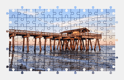Jigsaw puzzle online pier,beach,ocean,water,nature,usa