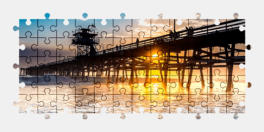 Jigsaw puzzle online pier,california,colorful,beach,usa
