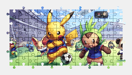 Jigsaw puzzle online pikachu,football,soccer,colorful,character