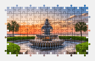 Jigsaw puzzle online fountain,usa,water,colorful