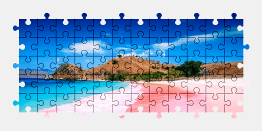 Jigsaw puzzle online pink,beach,indonesia,nature,colorful