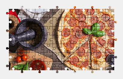 Jigsaw puzzle online pizza,food,colorful