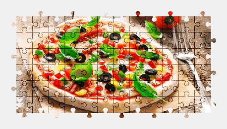 Jigsaw puzzle online pizza,vegetable,food,colorful,italy,bell-pepper