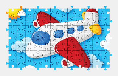 Jigsaw puzzle online plane,cartoon,colorful,airliner,vehicle,aircraft