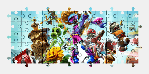 Jigsaw puzzle online plants-vs-zombies,video-games,colorful
