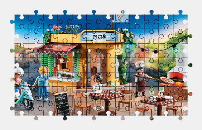 Jigsaw puzzle online playmobil,toy,model-figure,colorful,pizza