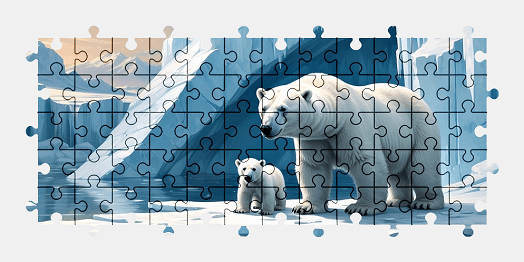 Jigsaw puzzle online bear,animal,snow,colorful