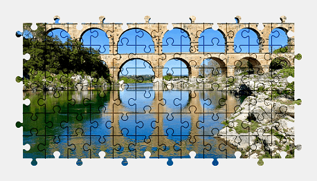 Jigsaw puzzle online bridge,france,river,architecture,colorful