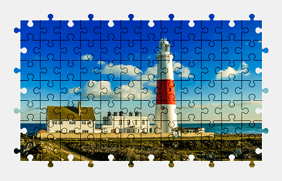 Jigsaw puzzle online england,lighthouse,building,tower,colorful,architecture