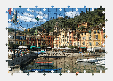 Jigsaw puzzle online italy,boat,town
