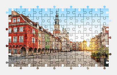 Jigsaw puzzle online poznan,city,poland,building,architecture,colorful