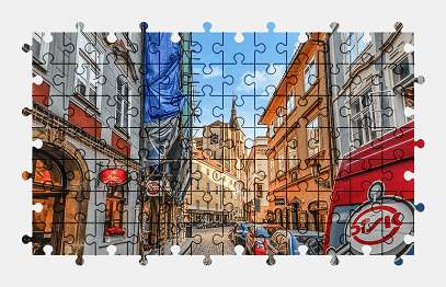 Jigsaw puzzle online prague,street,city,architecture,building,czechia