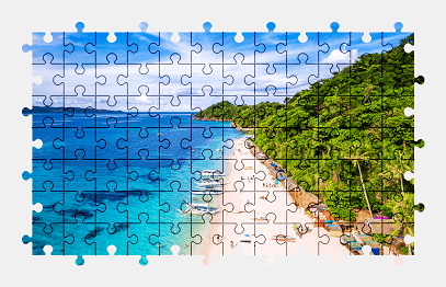 Jigsaw puzzle online beach,island,nature,colorful