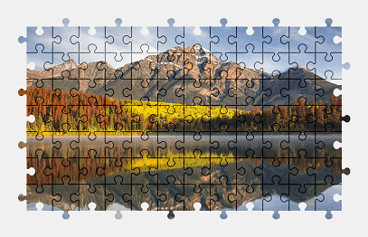 Jigsaw puzzle online mountains,canada,lake,reflection,autumn,landscape,colorful,nature