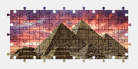 Jigsaw puzzle online pyramid,egypt,building,colorful,desert
