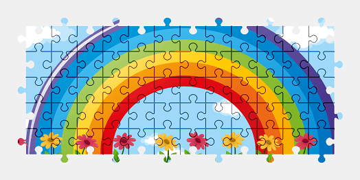 Jigsaw puzzle online rainbow,colorful,flower,nature,color