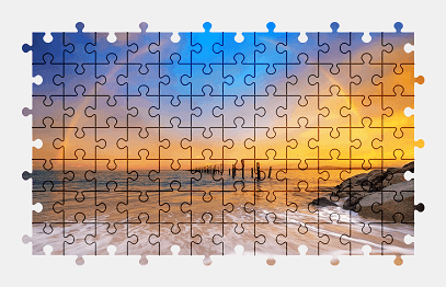 Jigsaw puzzle online rainbow,beach,colorful,sky,nature,seascape
