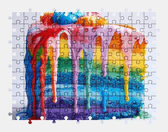 Jigsaw puzzle online rainbow,cake,dessert,food,colorful,color
