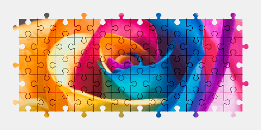 Jigsaw puzzle online rainbow,rose,flower,colorful