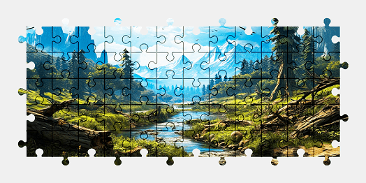 Jigsaw puzzle online river,nature,colorful,landscape,art,mountains