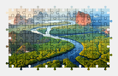Jigsaw puzzle online river,thailand,landscape,nature,colorful