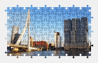 Jigsaw puzzle online rotterdam,city,bridge,netherlands,holland,building,architecture,water,colorful