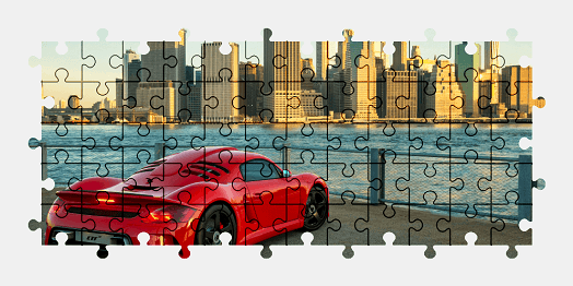 Jigsaw puzzle online gran-turismo,manhattan,sports-car,video-games,colorful,city,car,usa