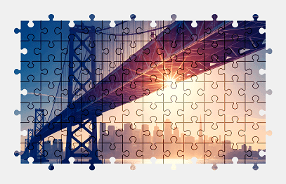 Jigsaw puzzle online san-francisco,city,building,architecture,colorful,skyscraper,usa,california,bridge