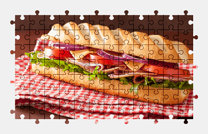 Jigsaw puzzle online baguette,bread,sandwich,food,colorful
