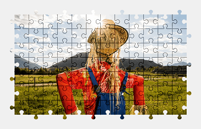 Jigsaw puzzle online scarecrow,colorful,nature