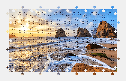 Jigsaw puzzle online seascape,beach,colorful,nature