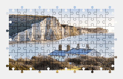 Jigsaw puzzle online seven-sisters,england,landscape,nature,house,building,colorful