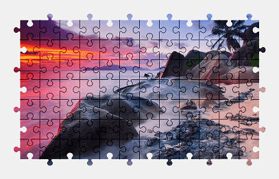Jigsaw puzzle online beach,africa,island,sunset,nature