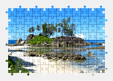 Jigsaw puzzle online island,beach,colorful,nature,palm-tree