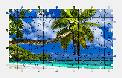 Jigsaw puzzle online africa,island,palm-tree,colorful,beach,tropical